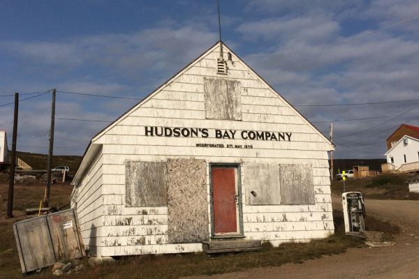 Photograph of one of the old Hudson Bay Company post buildings from Iqaluit, taken by Norman Vorano in 2017, showcasing the decline of the HBC.